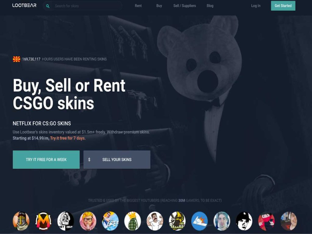 The LootBear Homepage Website